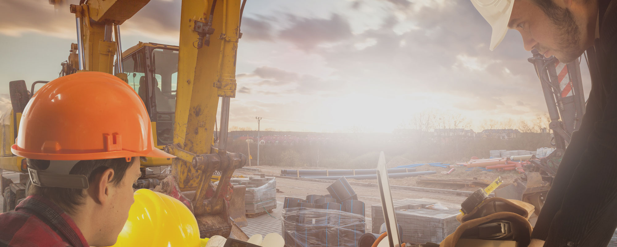 Groundworks meeting at construction site in North Wales