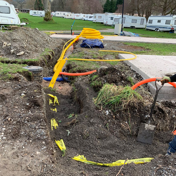 Hendwr Caravan Park groundworks